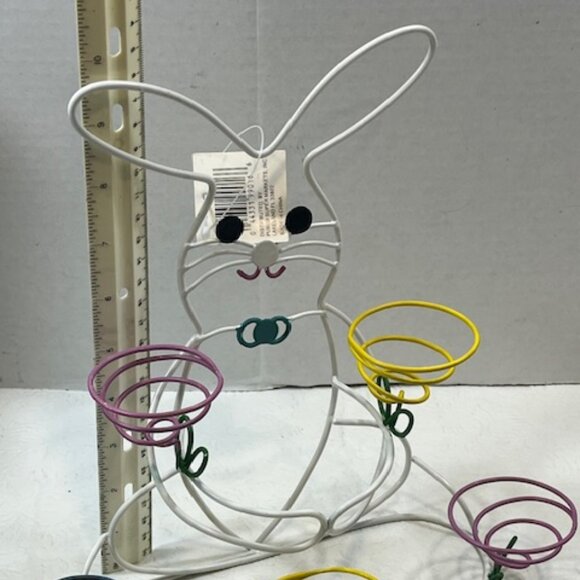 EASTER Country Style Bunny Rabbit 5 Colorful Pastels Egg Holder Springtime NWT - Picture 6 of 7